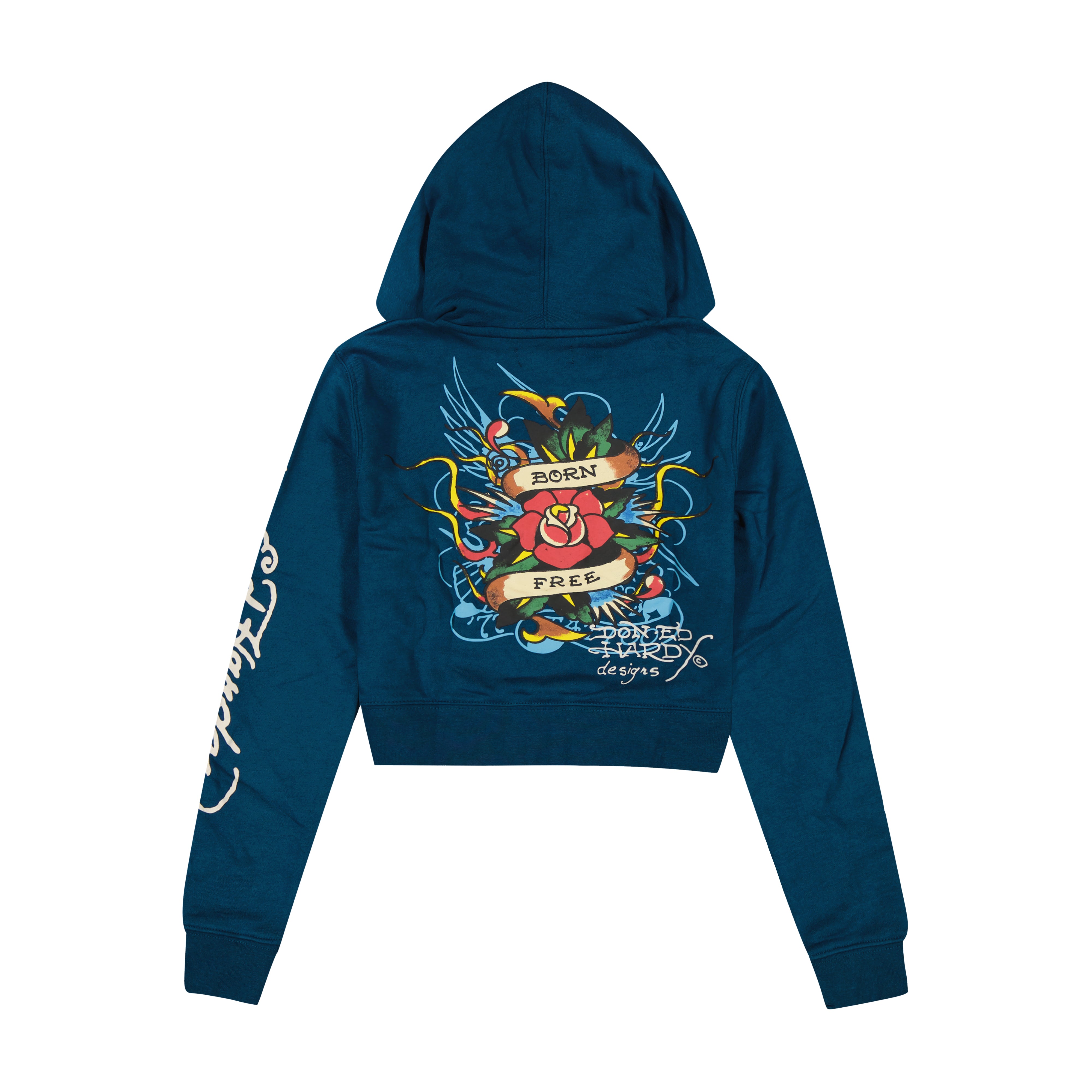 Flame Rose Zip Front Hoodie